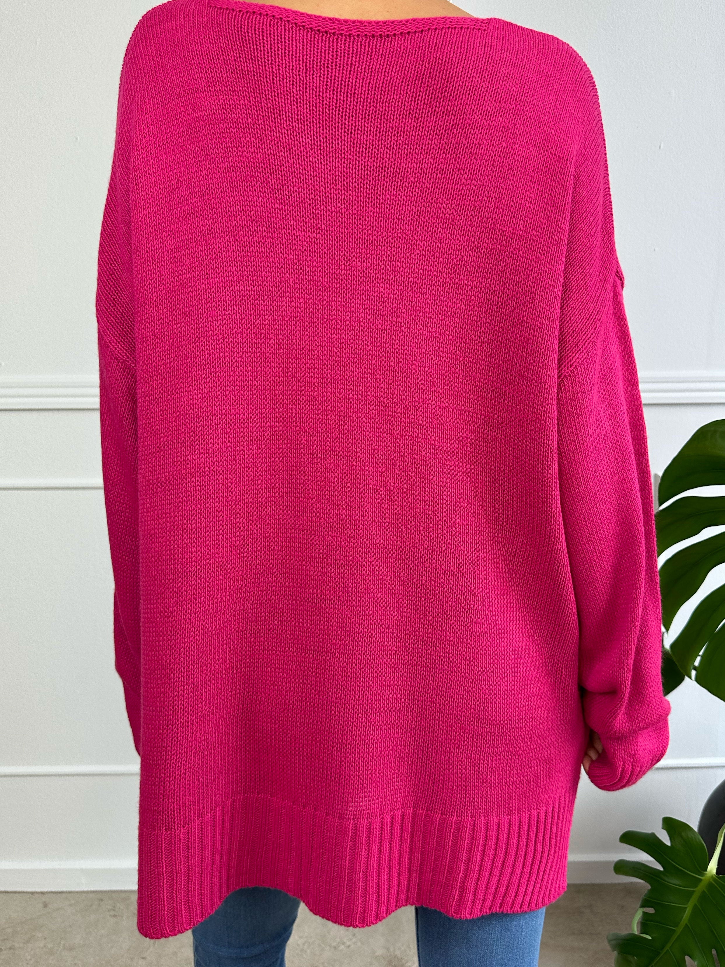 Shaima - Simpel oversized tröja med fickor